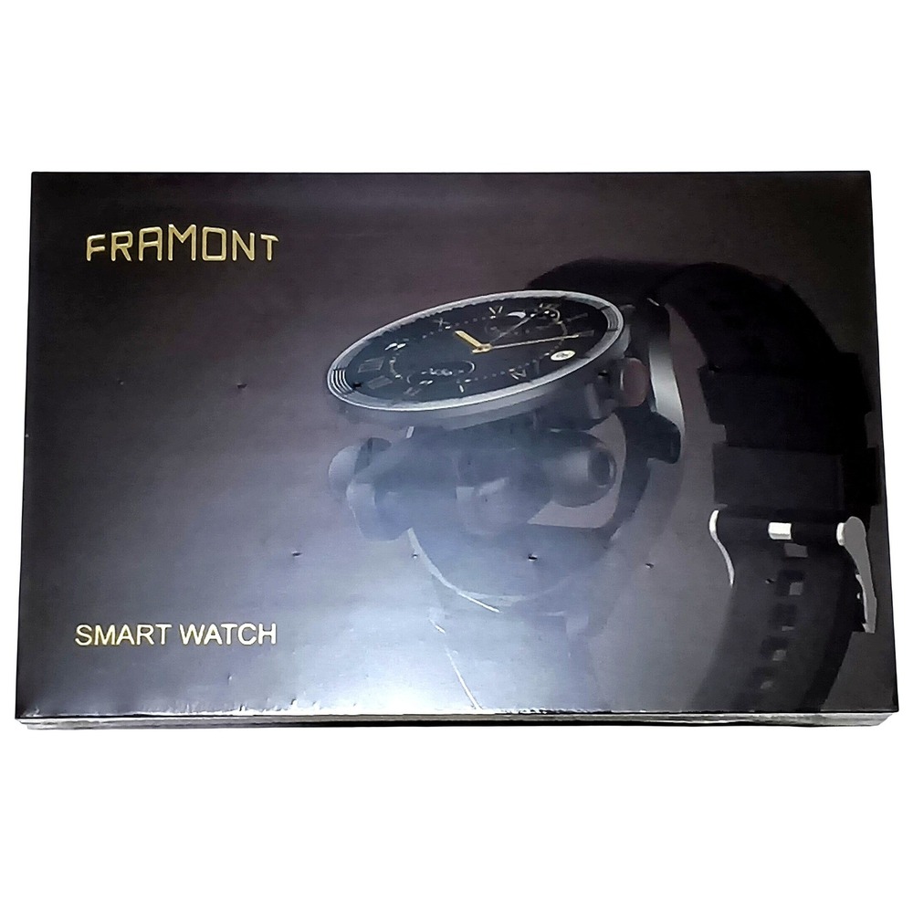 Framont Smart Watch Unisex Black Silicone Band‎ Fitness Tracker Bluetooth
